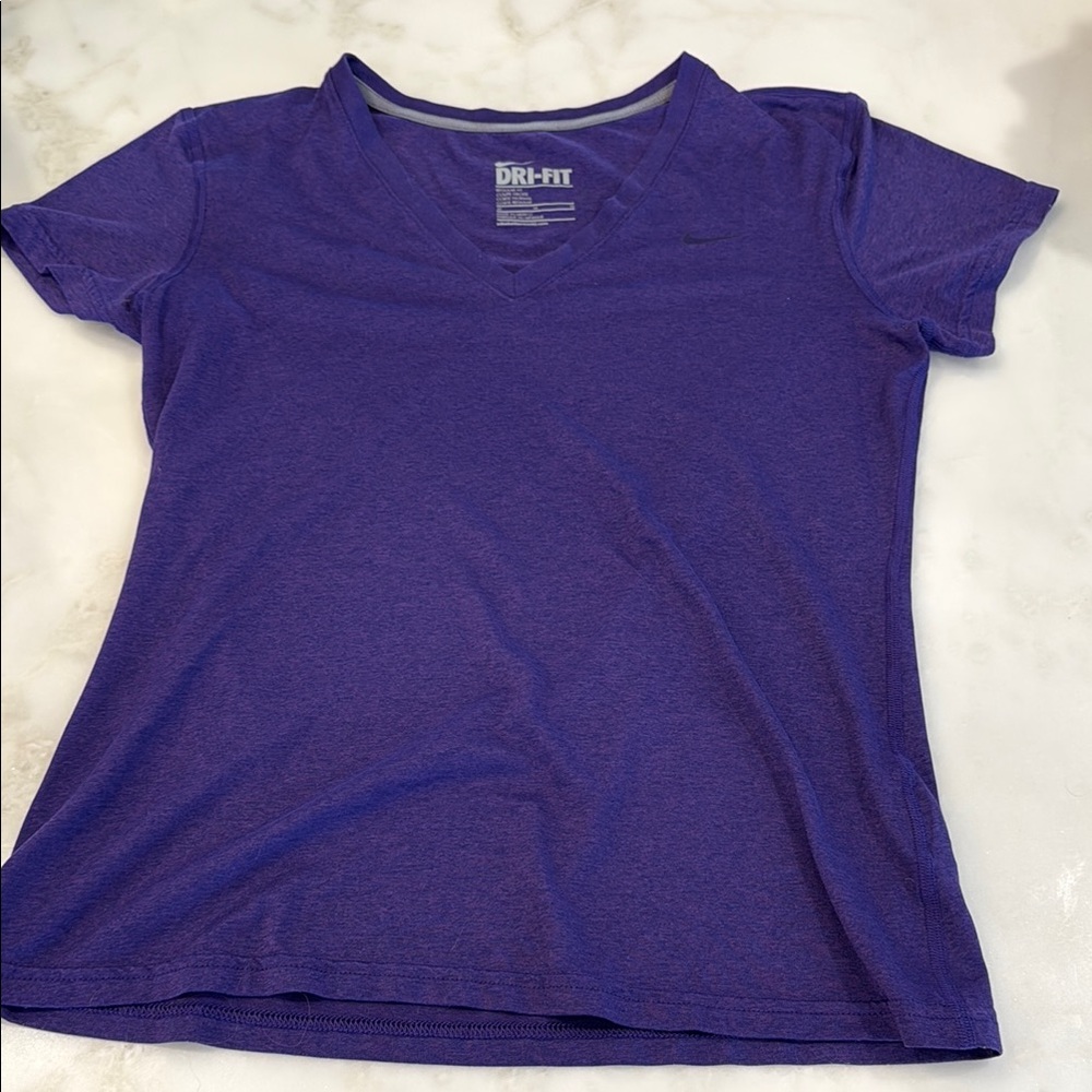 Nike Purple Dri-Fit V-Neck T-Shirt